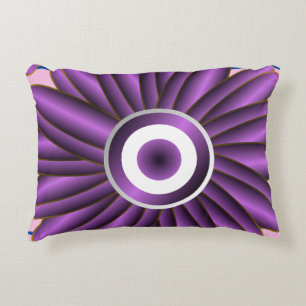 Cojín Decorativo Diseño de Flor Abstracto Moderno Patrón Floral Púr
