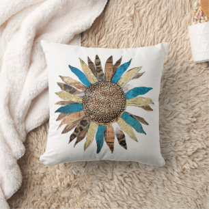 Cojín Decorativo diseño de flor de couleur simple