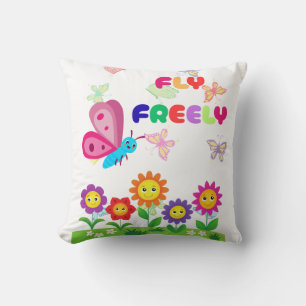 Cojín Decorativo Diseño de Flor de Mariposa Adorable