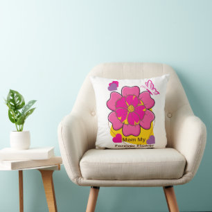 Cojín Decorativo Diseño de flor para siempre de mamá