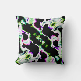 Cojín Decorativo Diseño de flores de espacio abstracto verde negro