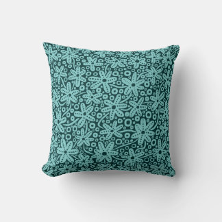 Cojín Decorativo Diseño de flores - Dejar verde azul en verde oscur