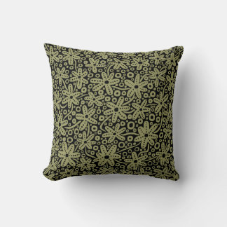 Cojín Decorativo Diseño de flores - Khaki en negro