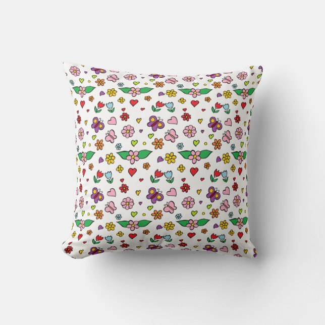 Cojín Decorativo Diseño de flores maravillosas (Anverso)