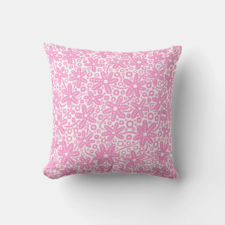 Cojín Decorativo Diseño de flores - Rosa en blanco