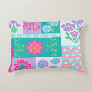 Cojín Decorativo Diseño de flores vibrantes en flor