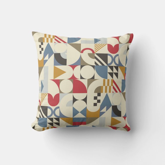 Cojín Decorativo Diseño de forma geométrica de estilo Bauhaus (Anverso)