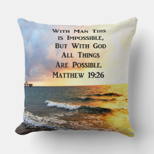 COJÍN DECORATIVO DISEÑO DE FOTOS DE INSPIRING MATTHEW 19:26