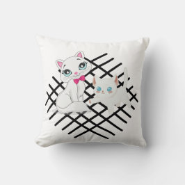 Cojín Decorativo diseño de gato blanco y negro