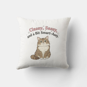 Cojín Decorativo Diseño de gato con clase, con descaro y un poco de