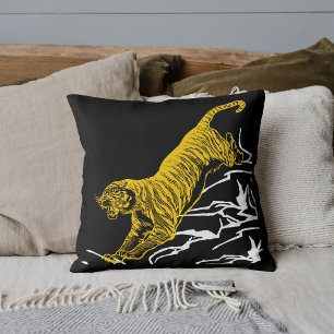 Cojín Decorativo Diseño de gato de vida silvestre safari con estamp