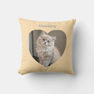 Cojín Decorativo Diseño de gato en forma de corazón