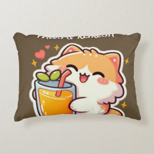Cojín Decorativo Diseño de gato lindo personalizado Patas y Refresc