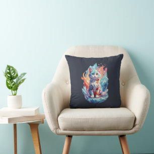 Cojín Decorativo Diseño de gatos con fantasía de cristal