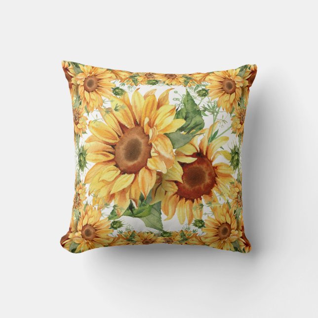 Cojín Decorativo Diseño de girasol (Anverso)