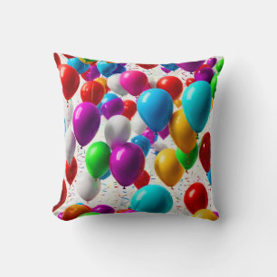 Cojín Decorativo Diseño de globos de celebración colorida