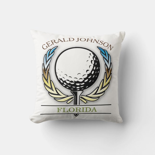 Cojín Decorativo Diseño de golf con Wreath (Anverso)