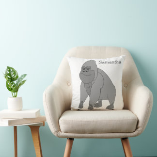 Cojín Decorativo Diseño de Gorila Gris Personalizado