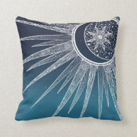 Diseño de gradiente azul de la luna de sol blanca