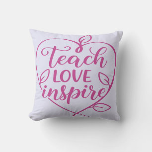 Cojín Decorativo Diseño de guiones inspiradores de amor de enseñanz