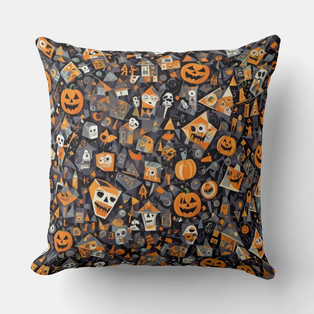 Cojín Decorativo Diseño de Halloween de Cubism (Anverso)