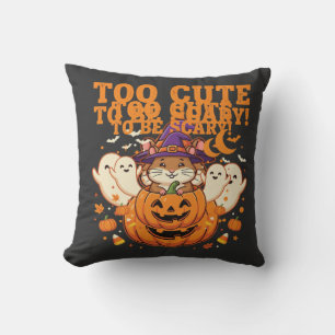 Cojín Decorativo Diseño de Halloween de hámster adorable con calaba