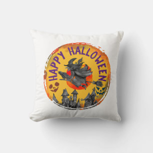 Cojín Decorativo Diseño de Halloween Feliz Bruja de Halloween