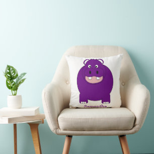 Cojín Decorativo Diseño de Hipopótamo Personalizado
