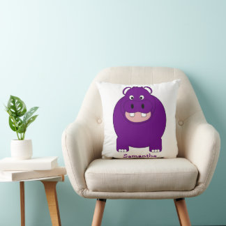Cojín Decorativo Diseño de Hipopótamo Personalizado