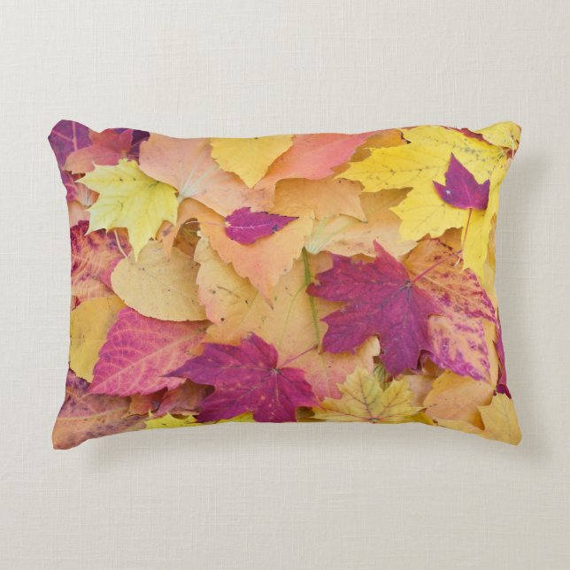 Cojín Decorativo Diseño de hojas de otoño (Anverso)