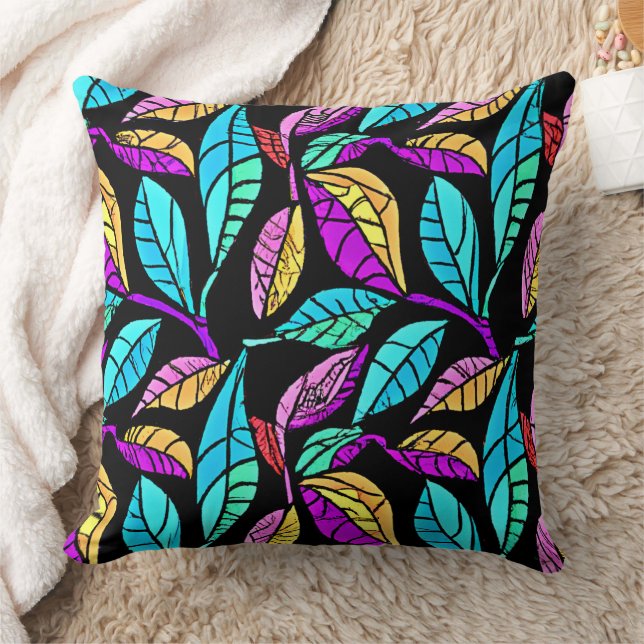 Cojín Decorativo Diseño de hojas de vidrio mantenidas (Manta)