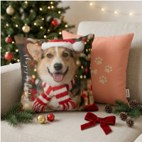 Diseño de huella de pata de Corgi navideño acogedo