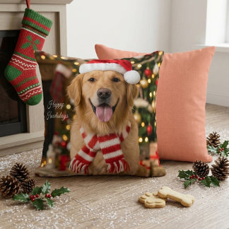 Cojín Decorativo Diseño de huella de pata de perro retriever dorado