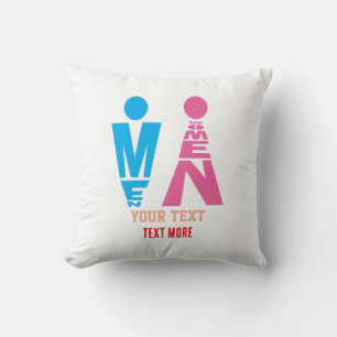 Cojín Decorativo Diseño de icono de tipografía para hombres y mujer