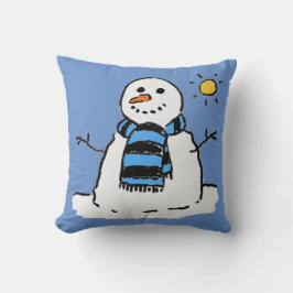 Cojín Decorativo Diseño de ilustración divertida de muñeco de nieve
