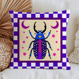 Cojín Decorativo Diseño de insecto escarabajo maximalista con patró