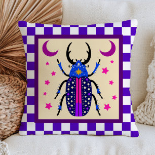 Cojín Decorativo Diseño de insecto escarabajo maximalista con patró