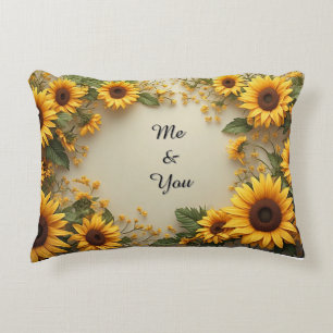 Cojín Decorativo Diseño de jardín de girasoles de verano