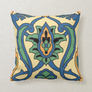 Cojín Decorativo Diseño de la isla catalana Tile Vintage de los a