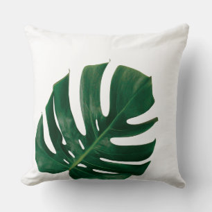 Cojín Decorativo Diseño de la isla de la hoja de Monstera - Verde t