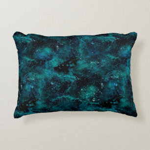 Cojín Decorativo Diseño de la serie de galaxias verde azuladas 4