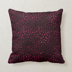 Cojín Decorativo Diseño de la serie de Leopardo de Borgoña y Oro 3