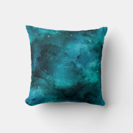Cojín Decorativo Diseño de la serie Galaxia Verde Azulado 7