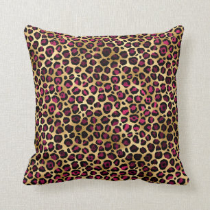 Cojín Decorativo Diseño de la serie Leopardo Burgundy y Gold 2
