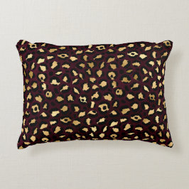 Cojín Decorativo Diseño de la serie Leopardo Burgundy y Gold 8