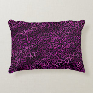 Cojín Decorativo Diseño de la serie Leopardo púrpura y dorado 3