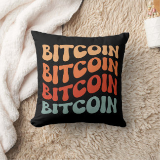 Cojín Decorativo Diseño de la tipografía criptográfica de Bitcoin W