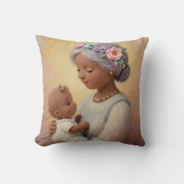 Cojín Decorativo Diseño de lana con la mirada amorosa de la abuela