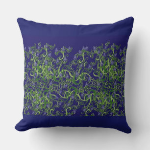 Cojín Decorativo Diseño de langosta de algas azules
