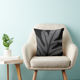 Cojín Decorativo Diseño de Leaf Negra Negra
